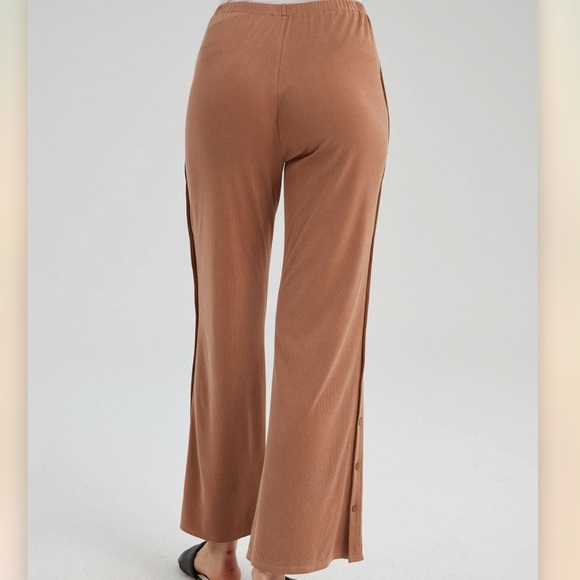 Nap Loungewear Rib-knit Flare Leg Button Pants - Picture 3 of 10